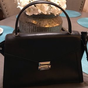 Michael Kors Whitney Medium Black Leather Satchel